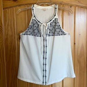 Skies Are Blue Tillivia Tie-Front Halter Knit Top